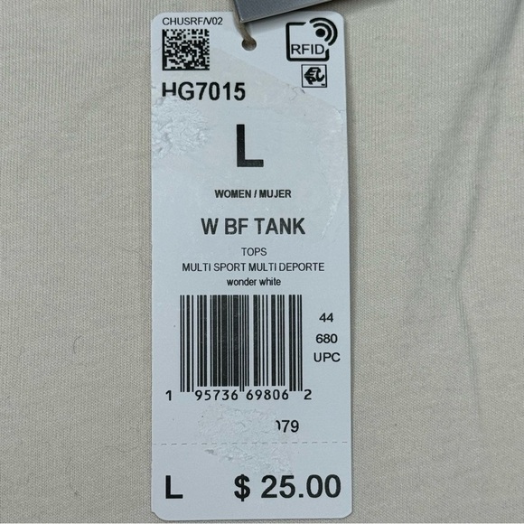NWT Adidas White Boyfriend Tank size Large - Picture 5 of 10